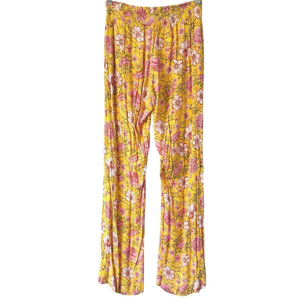 Billabong Split Spirit Floral Wide Leg Pants Golden Peach Womens Small - Picture 4 of 11